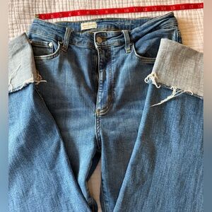 Pilcro Straight Leg Cuffed Jeans Petite